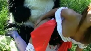 Little Red Riding Hood Fucking with Panda in the Wood