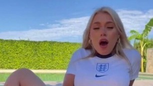 Huge and dildo for blonde England fan