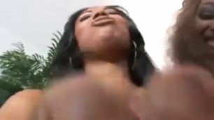 Three ebonys suck cock