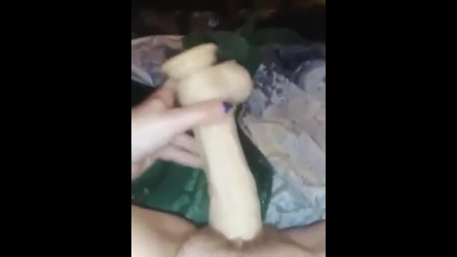 Girl Fucks herself with Big Dildo